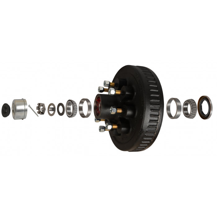 LOADED HUB DRUM KIT - 7K, 8 BOLT, 9/16" STUDS