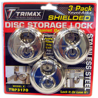 ROUND STAINLESS STEEL PAD LOCK, DOOR LOCK (SET OF 3)
